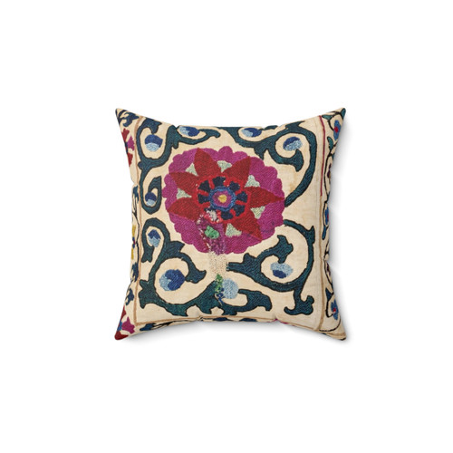 Uzbekistan Floral Embroidery Print Pillow