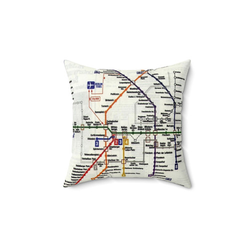 Berlin U-Bahn Subway Map Vintage Throw Pillow