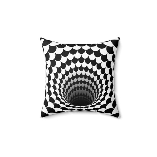 Optical Illusion Black and White Pillow