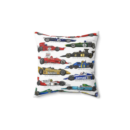 Vintage Formula 1 Cars Pillow