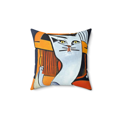 Picatsso #1 Pillow - Artsy Cubist Cat Decor