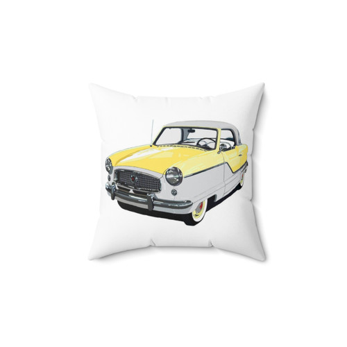 Vintage Yellow Austin/Nash Metropolitan Car Pillow