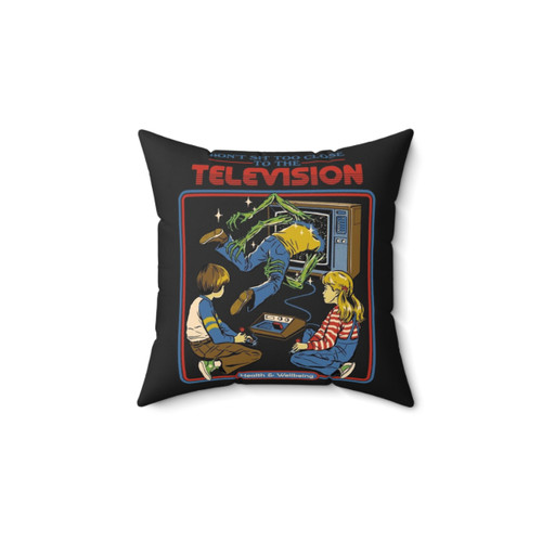 Retro Video Game Pillow with Vintage Monster Design