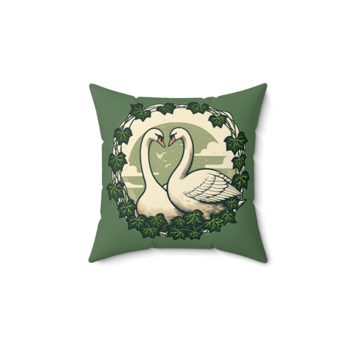 Swans Pillow - Decorative Nature-Inspired Cushion