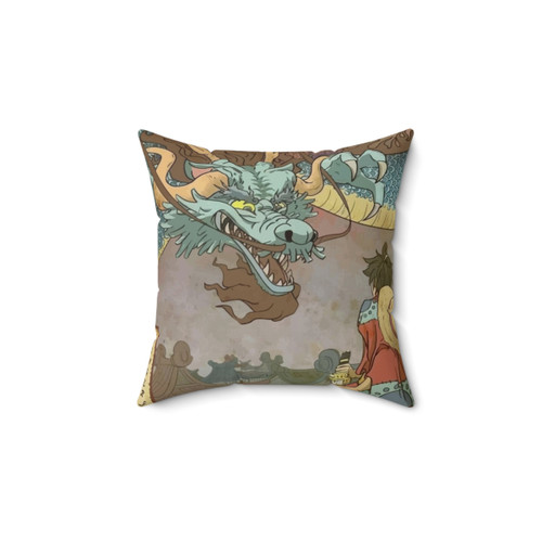 One Piece Luffy vs Kaido Anime Style Throw Pillow