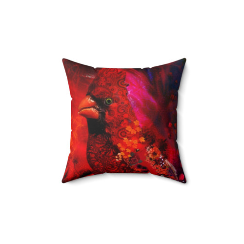 Red Cardinal Bird Decorative Pillow