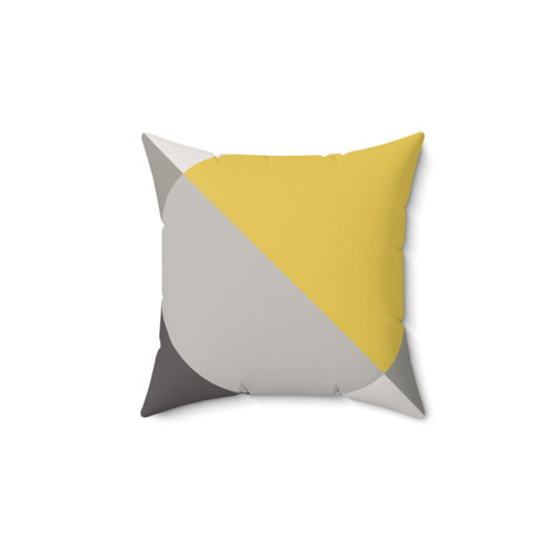 Mustard and Grey Patchwork Decorative Pillow