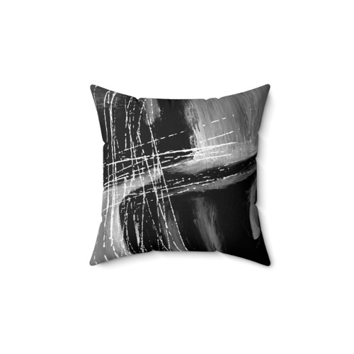 Modern Black and White Abstract Pillow