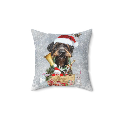 Wirehaired Pointer Dog Christmas Pillow
