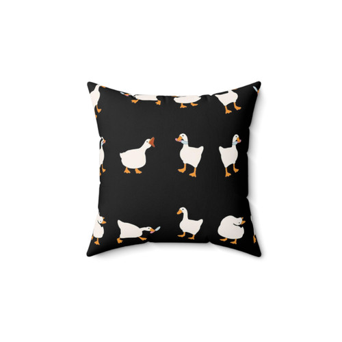 Untitled Goose Game Pillow with Funny Duck and Knife