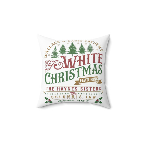 Retro White Christmas Movie Pillow