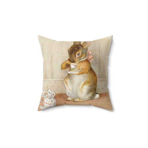 Beatrix Potter Rabbit Tea Party Decorative Pillow