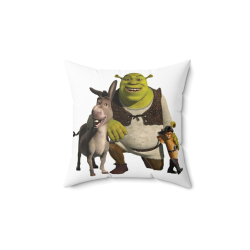 Shrek Themed Decorative Pillow with Puss in Boots and Donkey
