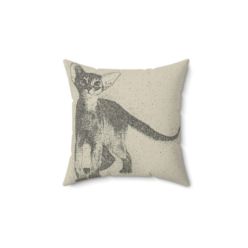 Abyssinian Kitten Dotted Art Pillow