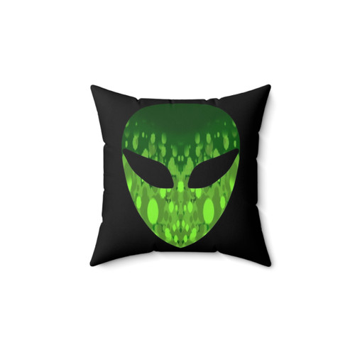 Green Alien Head Decorative Pillow