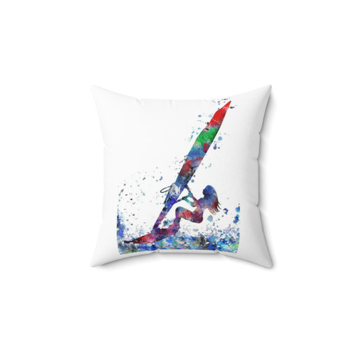 Windsurfer Pillow - Watercolor Surf Art Decor
