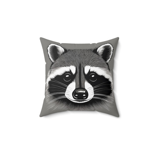Raccoon Grey Decorative Throw Pillow