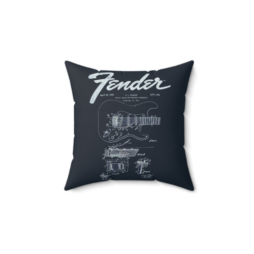 Neon Blue Strings Electric Guitar Pillow