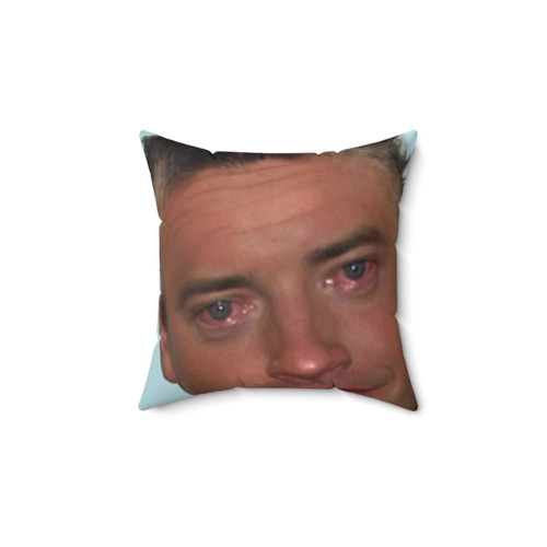 Brendan Fraser meme design on a plush pillow
