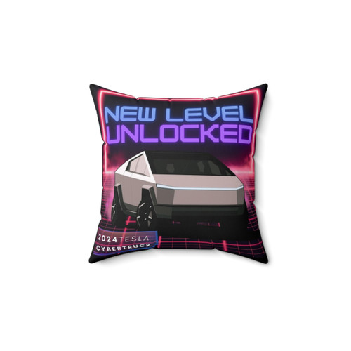 Tesla Cybertruck inspired synthwave pattern pillow