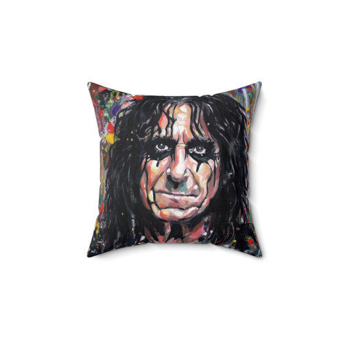 Alice Cooper Acrylic Splatter Painting Decorative Pillow