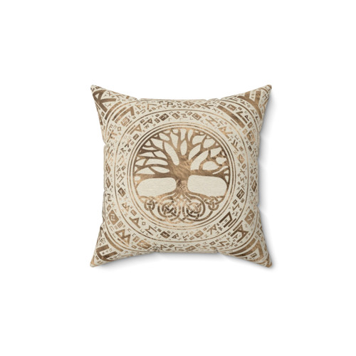 Yggdrasil Tree of Life Runic Pattern Pillow