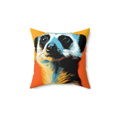 Colorful Meerkat Throw Pillow