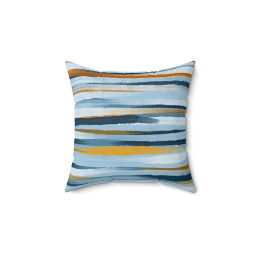 Colorful lines blue and yellow pillow