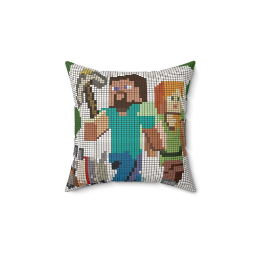Minecraft Steve and Alex Themed Pillow
