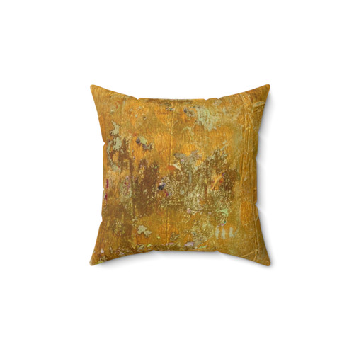 Worn Abstract Ochre Pillow