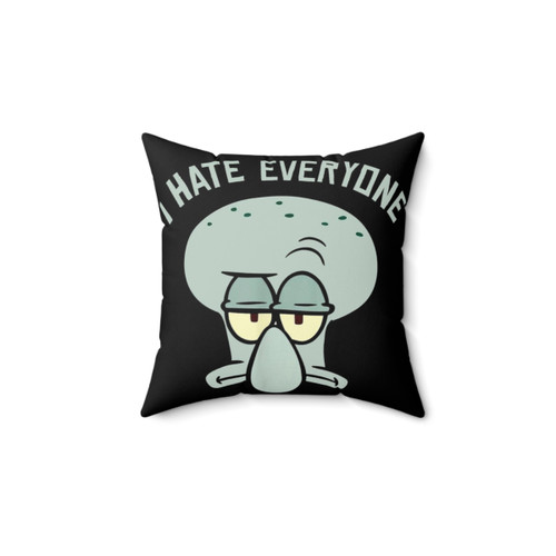 Squidward I Hate Everyone Cartoon Pillow