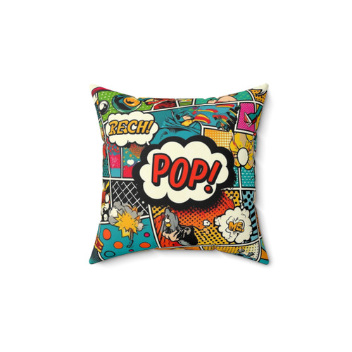 Vibrant Pop Art Pillow - Decorative Accent Cushion for Living Room