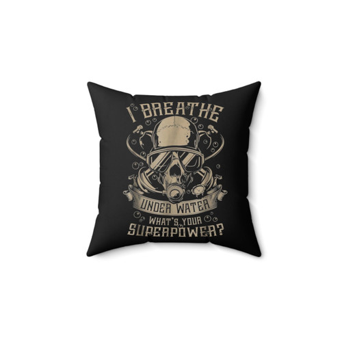 Scuba Diving Helmet Pillow with Breathe Underwater T-Shirt Design