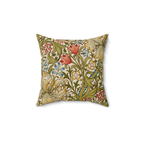 Golden Lilies Floral Throw Pillow