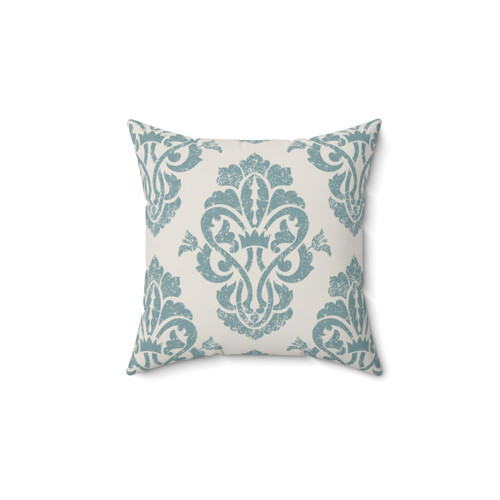 Classic Blue Damask Patterned Pillow