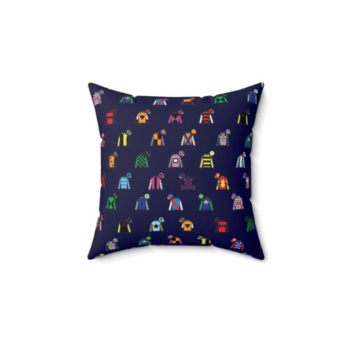 Colorful Horse Racing Jockey Silk Print Pillow
