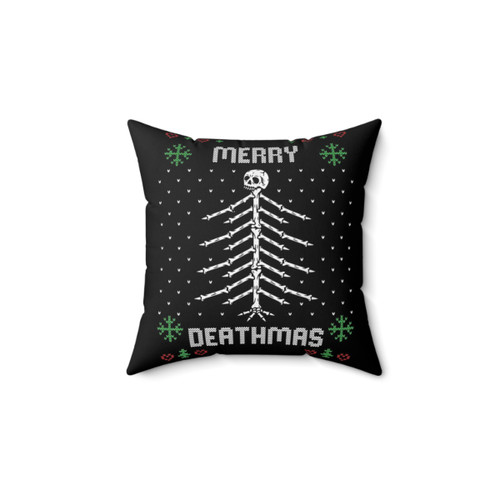 Goth Punk Christmas Skeleton Tree Pillow