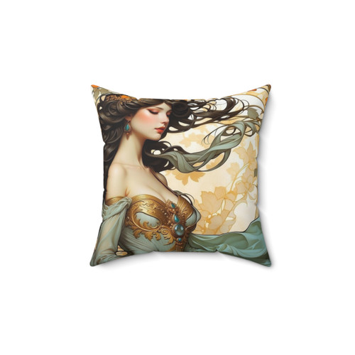 Art Nouveau Mucha-Inspired Portrait Pillow