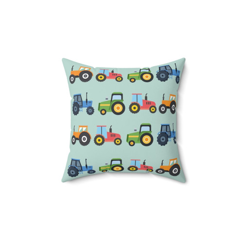 Tractor print decorative pillow for kids and toddlers