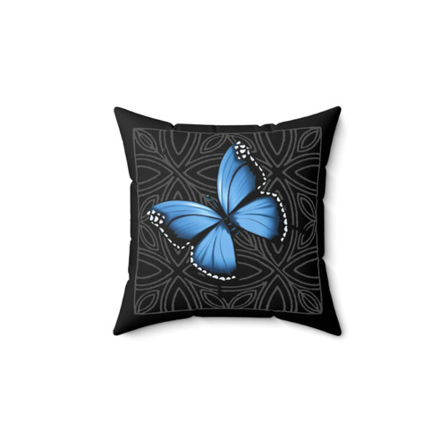 Blue Morpho Butterfly Decorative Pillow
