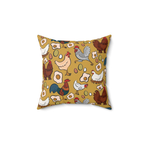 Chicken themed decorative throw pillow