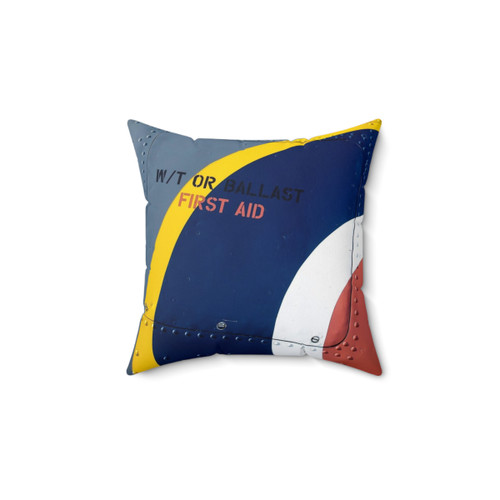 Spitfire Airplane Pillow with Vintage WWII Fighter Jet Design
