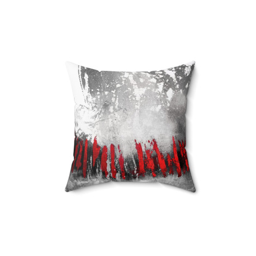 Abstract Red and Gray Pillow