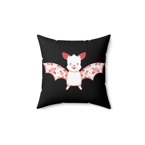 Cute kawaii bat flower decorative pillow