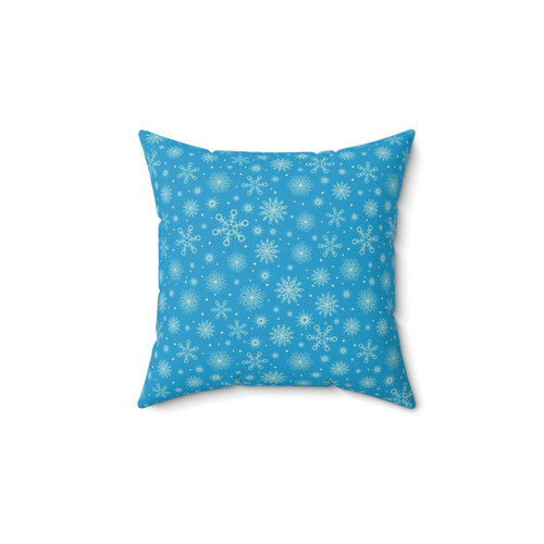 Snowflake Aqua Blue Decorative Pillow