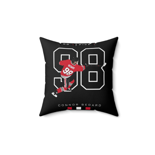 Connor Bedard Draft Art Hockey Pillow