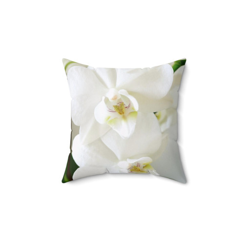 Elegant white orchid decorative pillow