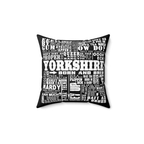 Yorkshire Dialect Throw Pillow with Vintage Grunge Text Design