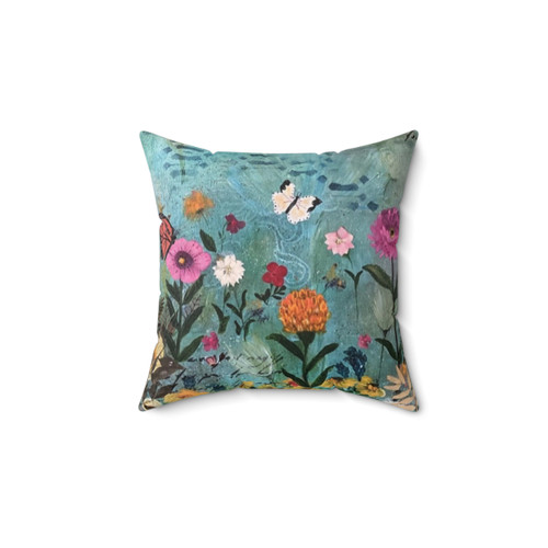Vibrant Floral Garden Pillow