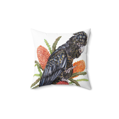Red-Tailed Black Cockatoo Decorative Pillow
